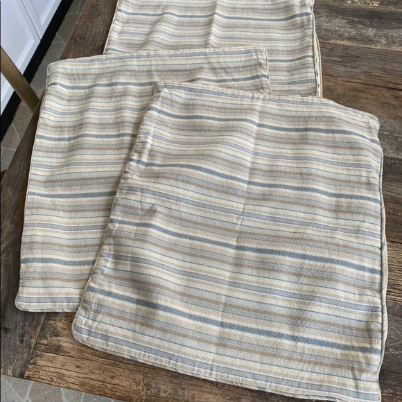 3 Restoration Hardware NAPA Narrow Striped Throw Pillow Covers 20X20 - Picture 1 of 6